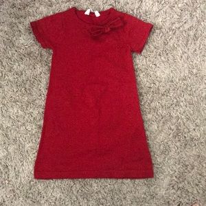 H&M Red knit sparkly dress